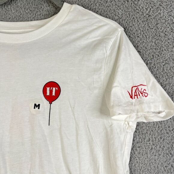 Vans x IT T Shirt Mens Medium White Graphic Horror Movie Surf Skate - Picture 3 of 9